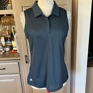 NWT! Adidas Navy Blue Sleeveless Golf Polo Shirt